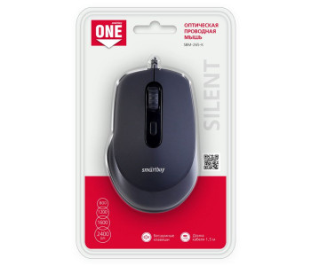 Мышь Smartbuy ONE 265-K, USB, бесшумная, черный, 4btn+Roll SBM-265-K Мышь Smartbuy ONE 265-K, USB, бесшумная, черный, 4btn+Roll SBM-265-K