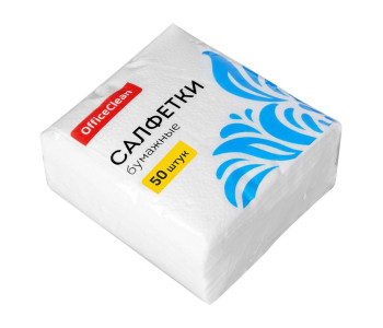 Салфетки бумажные OfficeClean, 1 слойн., 23*23см, белые, 50шт 239500 Салфетки бумажные OfficeClean, 1 слойн., 23*23см, белые, 50шт 239500