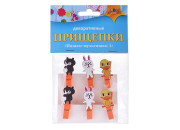 Прищепки декоративные Апплика "Няшки-мультяшки", 6шт. С3281-08