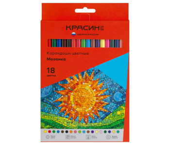 Карандаши цветн. 18шт  "Мозаика", КР-180300 Красин
