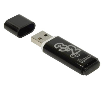 Флэш-диск Smart Buy "Glossy"  32GB, USB 2.0 Flash Drive, черный SB32GBGS-K