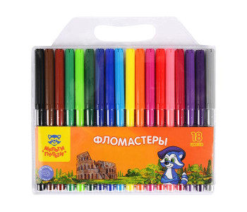 Фломастеры  18цв  "Енот в Италии"  WP_10728  Спейс
