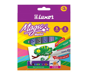 Фломастеры  06цв+2  "Magic" меняют цвет. 6104/Box 8 Luxor