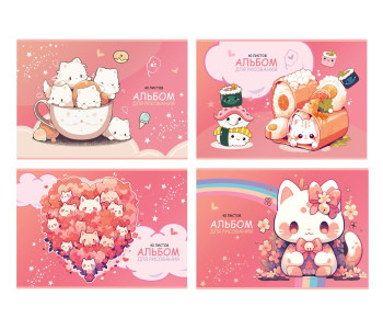 Альбом 40л., А4, BG "Kawaii", металлизация 160г/м2 АР4ск40_м 10940