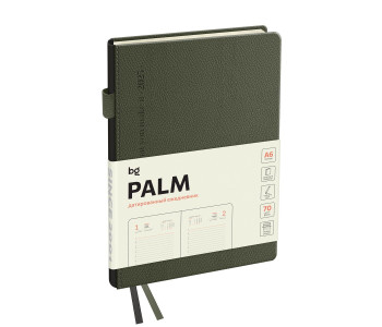 Ежедневник датир  2025г., А6, 176л., тв, кожзам, BG "Palm. Dark khaki", темно-зеленый DdA6_61308