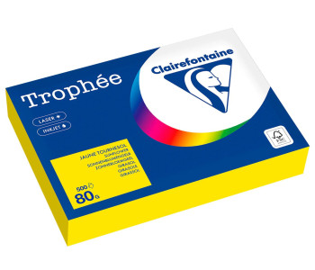 Бумага цветная CLAIREFONTAINE, А4, 80 г/м2, 500 л. солнечно-желтый, Франция, 1978PC