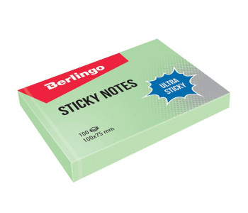 Блок клей. 100*75мм, 100л., пастель, зеленый."Ultra Sticky" LSn_39501 Berlingo