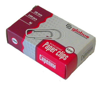 Скрепки, 28 мм, 100 шт., (ГЛОБУС) С28-100