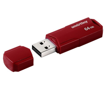 Флэш-диск Smart Buy "Clue"  64GB, USB 2.0 Flash Drive, бордовый SB64GBCLU-BG