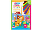 Картон цветной А4 Волшебный. Котенок (10л. 10цвс зол и сер) немел Нкн10-10_28653