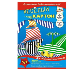 Картон цветной А4 6л 6цв. двустор."Полоски"/Сердечки/Горошек С0151 КТС