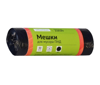 Мешки для мусора 20 л, черные, в рулоне 30 шт., ПНД, 8 мкм, 45х50 см (±5%), стандарт, ЛАЙМА, 601376