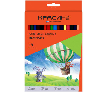 Карандаши цветн. 18шт  "Поле чудес", КР-180400 Красин