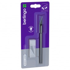 Нож резак Скальпель блист. черный +5 лезвий BM4128 Berlingo Нож резак Скальпель блист. черный +5 лезвий BM4128 Berlingo