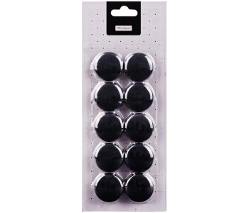 Магниты BRAUBERG BLACK&WHITE УСИЛЕННЫЕ 30 мм, НАБОР 10 шт, черные/белые, 237468