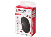 Мышь проводная SONNEN М-201, USB, 1000dpi, 2 кнопки+колесо-кнопка, оптическая, черная, 512631
