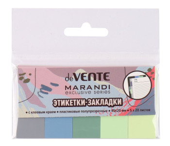 Блок клей. Закладки 45х20 5х20л 5 пастельных цветов Marandi 2011206 deVente