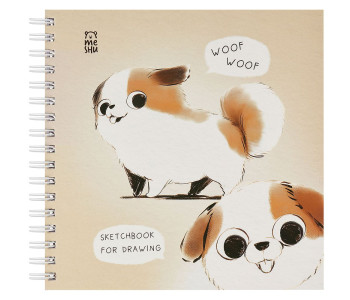 Скетчбук 60л., 150*150 MESHU "Cute dog", на гребне, soft-touch, 120г/м2 MS_64035 Скетчбук 60л., 150*150 MESHU "Cute dog", на гребне, soft-touch, 120г/м2 MS_64035