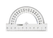 Транспортир 10см, 180° СТАММ, прозрачный бесцветный ТР12