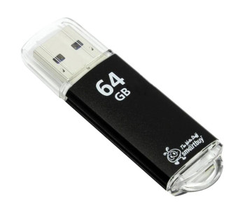 Флэш-карта Smart Buy "V-Cut  64GB, USB 2.0 Flash Drive, черный (металл. корпус ) SB64GBVC-K