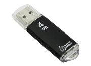 Флэш-диск Smart Buy "V-Cut"   4GB, USB 2.0 Flash Drive, черный (металл.корпус) SB4GBVC-K