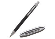 Ручка подарочная шариковая BRAUBERG Allegro, СИНЯЯ, корпус черный с хромом, линия 0,5мм, 143491
