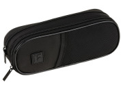 Пенал мягкий 2 отделения, 220*80*50 мм, Berlingo "Black", внутренний органайзер PM09069