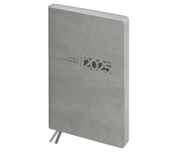 Ежедневник датир  2025г А6+, 176л., мягкий переплет, кожзам, BG "Waltz. Silver metall DdA6+_61173
