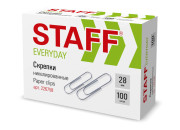 Скрепки канц 28 мм, никел 100 шт.  226758 STAFF EVERYDAY