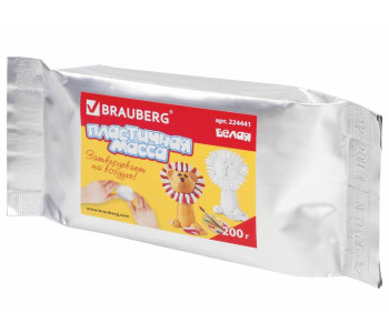 Паста для моделирования отвердевающая 200г, белая,  BRAUBERG, 224441
