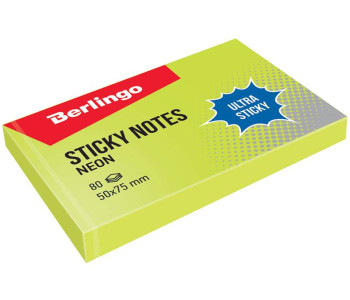 Блок клей. 50*75мм, 80л, неон зелен .Berlingo Ultra Sticky LSn_39411