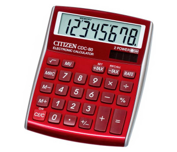 Калькулятор 8-разр. CDC-80 108,5*135*24,5мм, красный CDC-80RDWB   Citizen