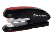 Степлер №24/6, 26/6 BRAUBERG "JET", до 25 листов, эргономичный, красно-черный, 229688