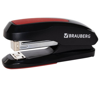Степлер №24/6, 26/6 BRAUBERG "JET", до 25 листов, эргономичный, красно-черный, 229688