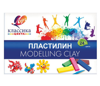 Пластилин 24цв. 480г Классика 28С1642-08 Луч