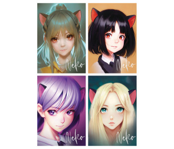 Блокнот 40л. А6  на склейка  MESHU "Neko" MS_54393 Спейс