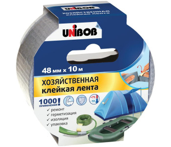 Скотч упак. 48мм*10м, серая, инд.упаковка 44264 Unibob