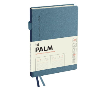 Ежедневник датир  2025г., А6, 176л., тв, кожзам, BG "Palm. Steel blue", голубой DdA6_61310