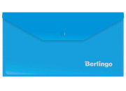 Папка конверт на кнопке С6 синяя 180мкр  Berlingo,  AKk_06302