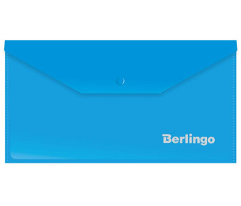 Папка конверт на кнопке С6 синяя 180мкр  Berlingo,  AKk_06302