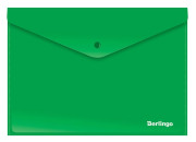 Папка конверт на кнопке А4 0,18мм непрозрачная, зеленая. AKk_04404/ EFb_04404 Berlingo