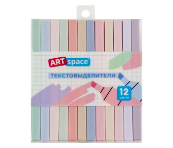 Маркер текст. Набор 12шт 1-3мм пастель  ArtSpace "Thin trace",  HL12_67076