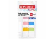 Закладки пастельные BRAUBERG PASTEL, пластик, 45х25 мм, 6 цветов х 20 листов, 115580