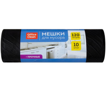 Мешки для мусора ПНД(OfficeClean) 120л*10шт/рул, черный 255796 Мешки для мусора ПНД(OfficeClean) 120л*10шт/рул, черный 255796