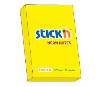 Блок клей. 76,2х50,8 100л неон желт.Stick'n 21132 Hopax