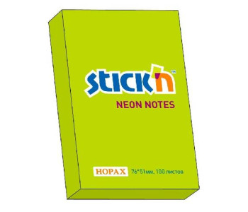 Блок клей. 76,2х50,8 100л неон зел.Stick'n 21163 Hopax