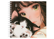 Скетчбук 60л., 150*150 MESHU "Сat girl", на гребне, soft-touch, 120г/м2 MS_64034 Скетчбук 60л., 150*150 MESHU "Сat girl", на гребне, soft-touch, 120г/м2 MS_64034