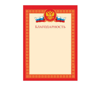 Благодарность А4, мелованный картон BBL_6511 Спейс