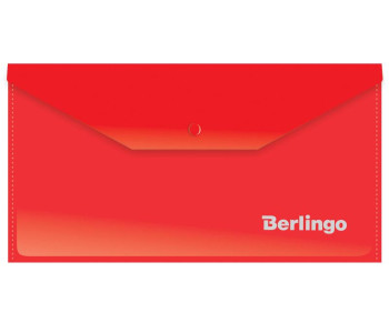 Папка конверт на кнопке С6 красн 180мкр  Berlingo,  AKk_06303