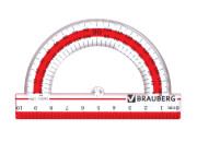 Транспортир пласт. 10см 180гр "Сrystal", 210292 Brauberg